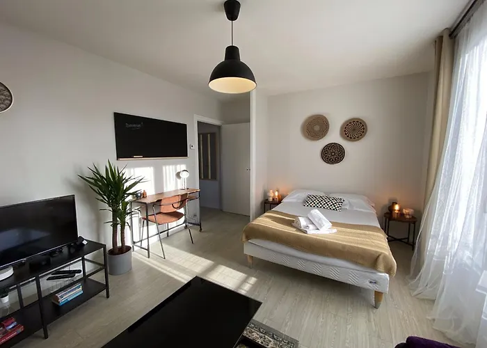 Grand Studio Calme Avec Balcon & Parking Gratuit